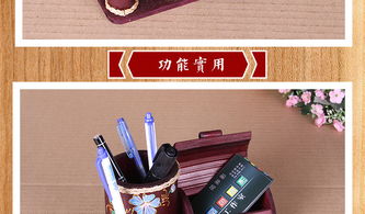 東南亞創意辦公用品實木彩繪創意筆筒木質筆筒